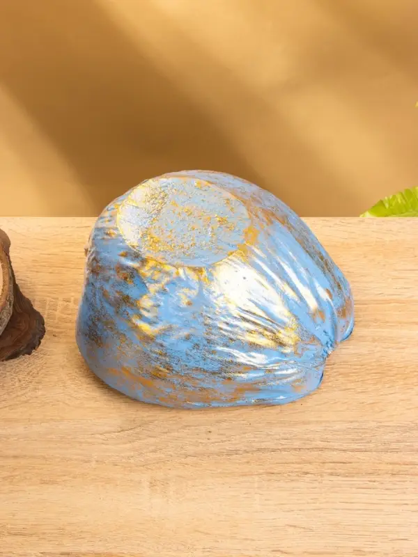 Чаша из кокоса, 22&times;19&times;10 см, сине-золотая