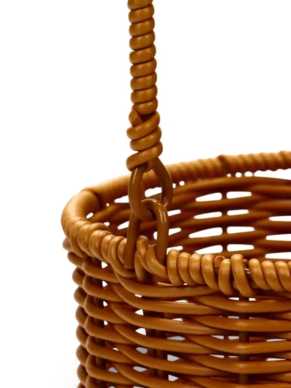 Корзина пластик 14 х 14 х 12 см, ручка17 см металл каркас коричневый