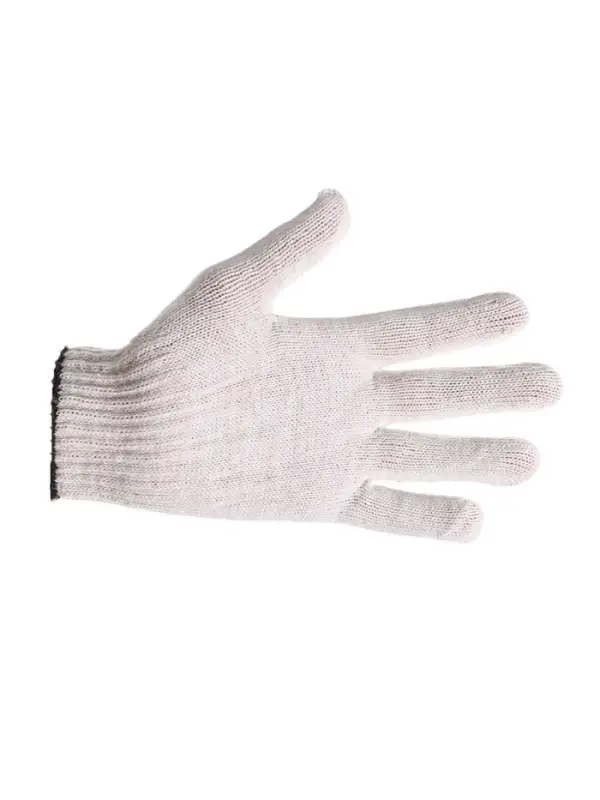 Перчатки садовые, хб, вязка 10 класс, 3 нити, размер 9, без покрытия, белые, Greengo