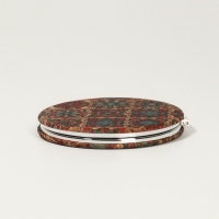 Зеркало складное &laquo;Орнамент&raquo;, d = 7,2 см, с увеличением, цвет коричневый/оранжевый