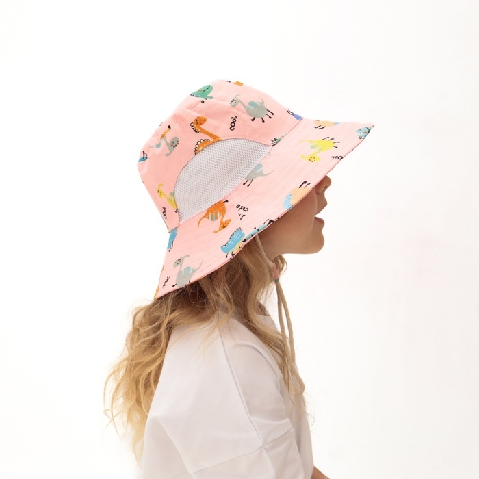Панама детская MINAKU "Дино", цв, розовый, р-р 54