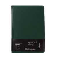 Ежедневник НЕдатированный А5, 136 листов в линейку, кожзам "Небраска", золотой срез, зеленый Ежедневник НЕдатированный А5, 136 листов в линейку, кожзам "Небраска", золотой срез, зеленый