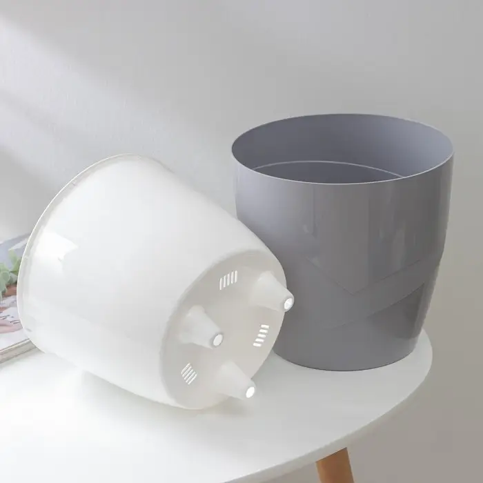 Кашпо для цветов со вставкой &laquo;Грация&raquo;, 4,5 л, цвет серый