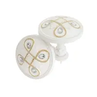 Крючок для штор CAPPIO KS033, d=98 мм, цвет белый с золотом, 2 шт