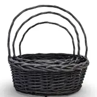 Набор корзин 3 шт ИВА 36x36x14 30x30x12 25x25x11 см ПЛЕТ ручка h=23/20/17 см