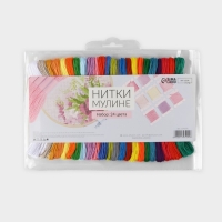 Набор ниток мулине, №1 - №5, 8 &plusmn; 1 м, 24 шт