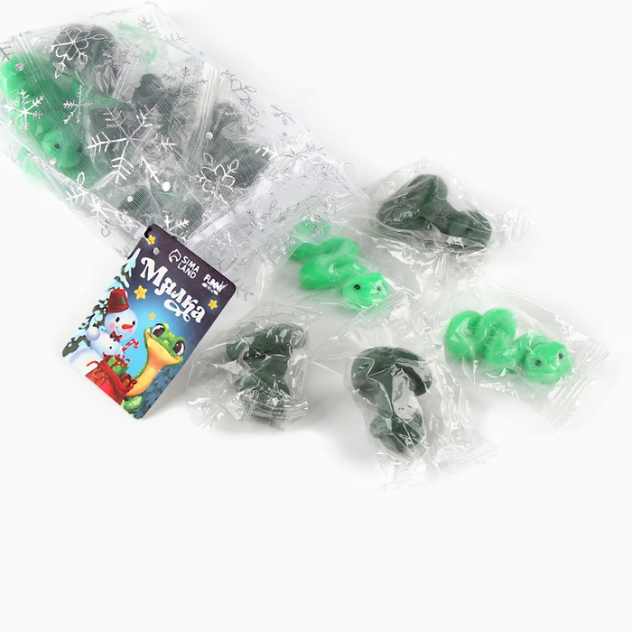 Новый год! Сквиш антистресс мялка &laquo;Змейки&raquo;, в мешочке