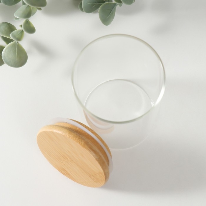 Банка для свечей стекло с крышкой Банка для свечей стекло с крышкой "Цилиндр" прозрачная 270 мл 6,5х6,5х10 см