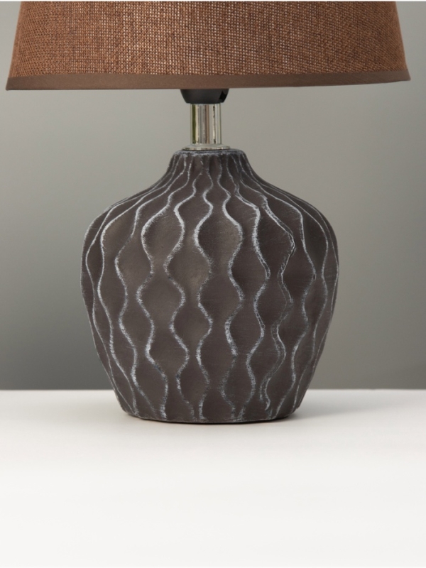 Настольная лампа "Кудри" 1х40Вт Е14 кофе/белый 19,5х19,5х31см