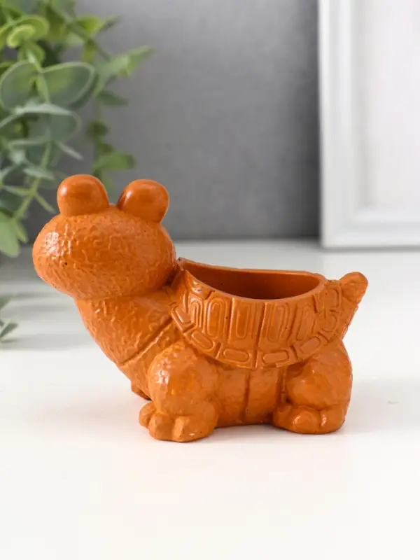 Фигура с подставкой для мелочей &laquo;Черепаха&raquo;, 7.5&times;10&times;6 см, красная глина