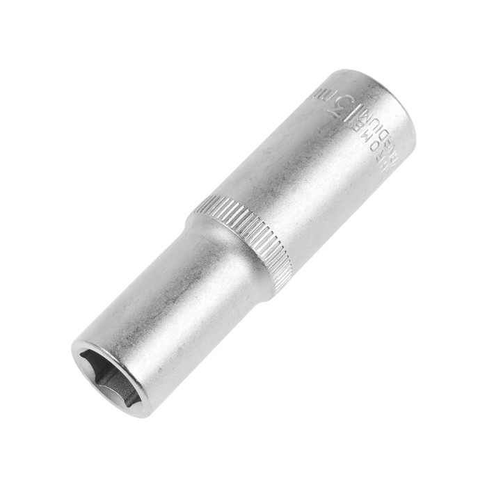 Головка торцевая шестигранная удлиненная ТУНДРА, под квадрат 1/2", 13 мм, CrV