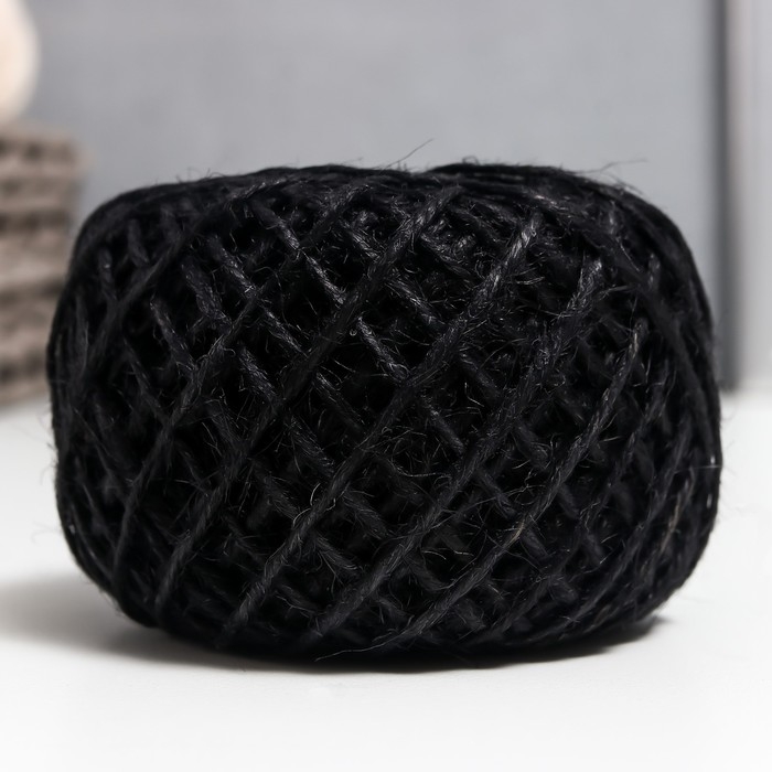 Пряжа 100% джут "Softino Jute Colored" 50м &plusmn;2м чёрный 50 гр