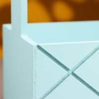 Кашпо деревянное "Эллада большая, сетка", с ручкой, 25&times;12,5&times;10(25) см Серо-голубой