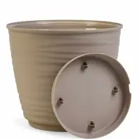 Горшок для цветов "Saffron" D-26,7 см, 9,1 л с поддоном, бежевый