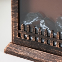 Ночник "Камин" LED от батареек 3хАА USB черный с медной патиной 12х14,5х26,5 см