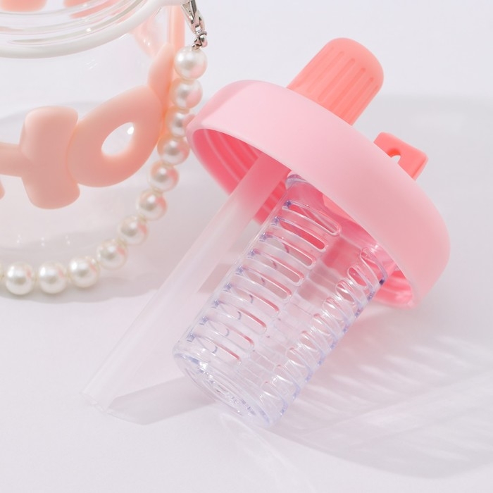 Бутылка для воды стеклянная «Бьюти», 400 мл, 8×14,5 см, цвет розовый Бутылка для воды стеклянная «Бьюти», 400 мл, 8×14,5 см, цвет розовый