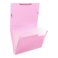 Папка картотека А4, Calligrata "Акварель", 13 отделений, пластиковая, 700 мкм, фламинго, резинка чёрная Папка картотека А4, Calligrata "Акварель", 13 отделений, пластиковая, 700 мкм, фламинго, резинка чёрная