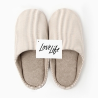 Тапочки женские, ECO размер 36-37, цвет бежевая полоска