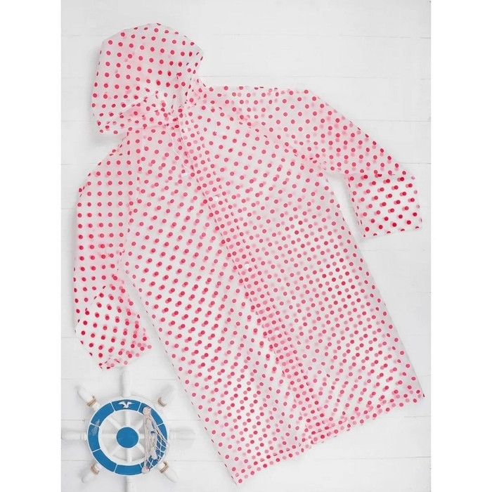 Дождевик &laquo;Горошек&raquo;, красный, универсальный размер