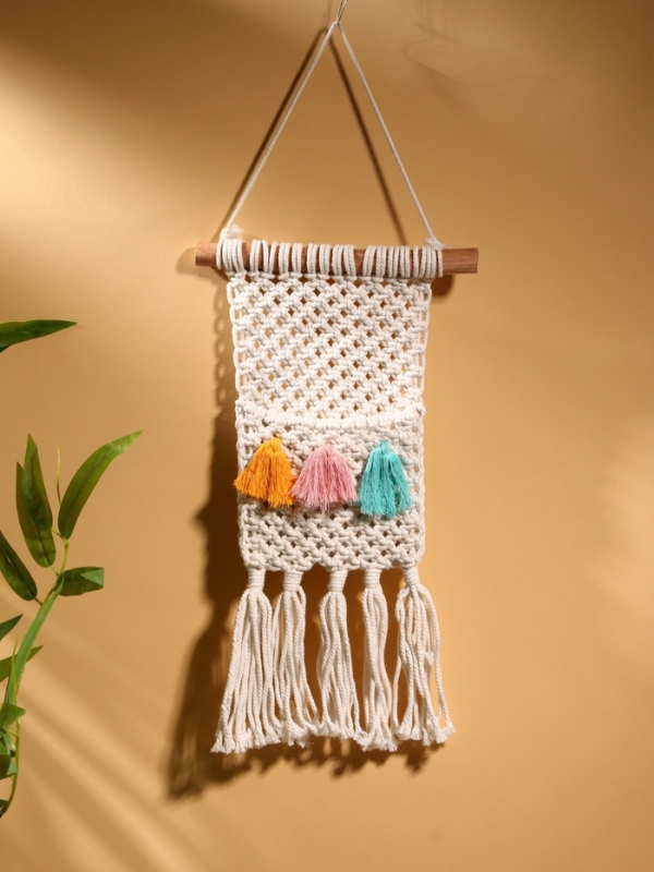 Кармашек текстильный, подвесной 22х50 см, белый