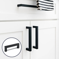 Ручка-скоба CAPPIO SQUARE RSC008, нержавеющая сталь, м/о 96 мм, цвет черный, 4 шт.