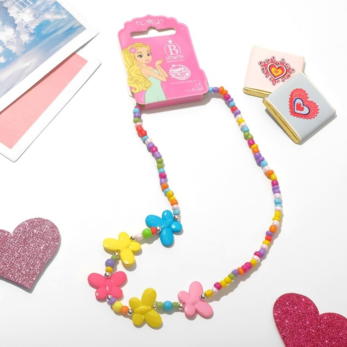 Бусы детские &laquo;Выбражулька&raquo; бабочки матовые, 40 см, цветные