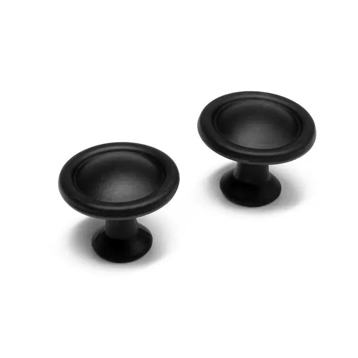 Ручка-кнопка ТУНДРА РК118BL, d=30 мм, черная