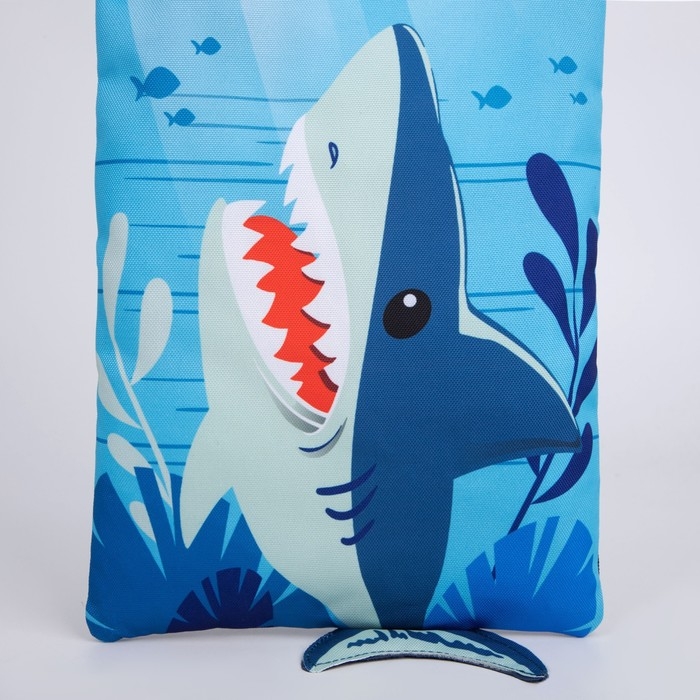 Детский сумка-шопер с допиками &laquo;Акула&raquo; на молнии, 32*23см