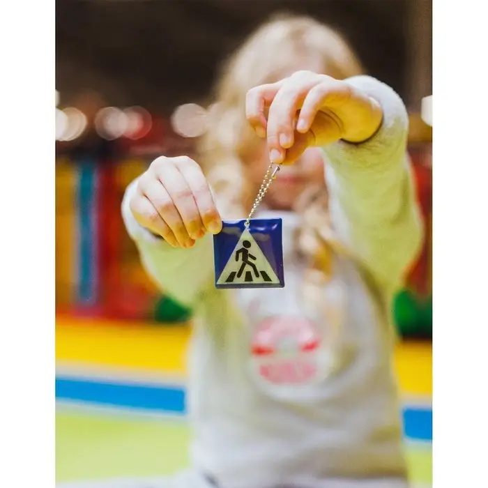 Светоотражающий элемент &laquo;Пешеходный переход&raquo;, двусторонний, 4.8&times;4.8 см, синий