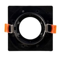 Светильник встраиваемый, поворотный, под лампу MR16, пластик, квадрат, пластик, черный Светильник встраиваемый, поворотный, под лампу MR16, пластик, квадрат, пластик, черный