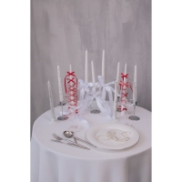 Набор Свечей античных, 2,2х 30 см, 4 штук, перламутровый металлик