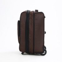 Чемодан малый 52 л (S), &laquo;Фабрика КАРТЕКС&raquo;, отдел на молнии, с расширением, наружный карман, 2 колеса, цвет коричневый