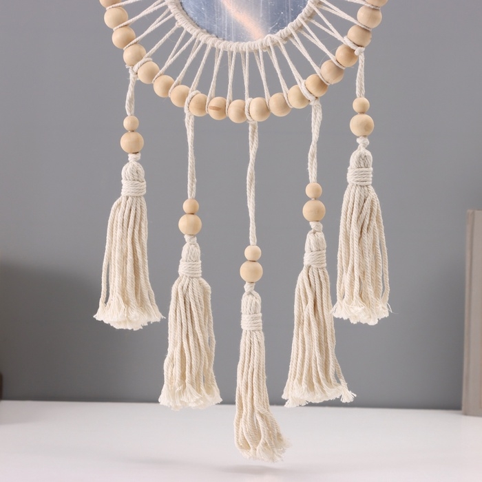 Ловец снов в технике макраме "Отражение" с зеркалом 27х60 см