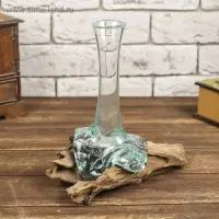 Ваза на дереве &laquo;Звезда&raquo; 20&times;17&times;13 см, стекло