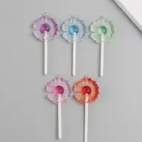 Подвеска для творчества акрил "Ромашка на палочке" МИКС 6х2,8х1 см