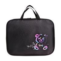 Папка с ручками текстильная А4, 350&times;270&times;80 мм, Stavia &laquo;Неоновый медведь&raquo;