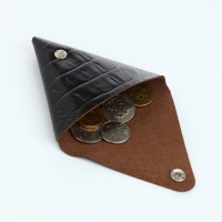 Монетница на кнопке TEXTURA, цвет коричневый Монетница на кнопке TEXTURA, цвет коричневый