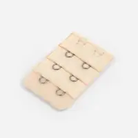 Застёжка для бюстгальтера, удлинитель, 3 ряда 2 крючка, 3.2&times;5 см, бежевая