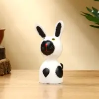 Набор сувенирный "Зайки" дерево H 14, 12, 9 см, цв. бело-чёрный