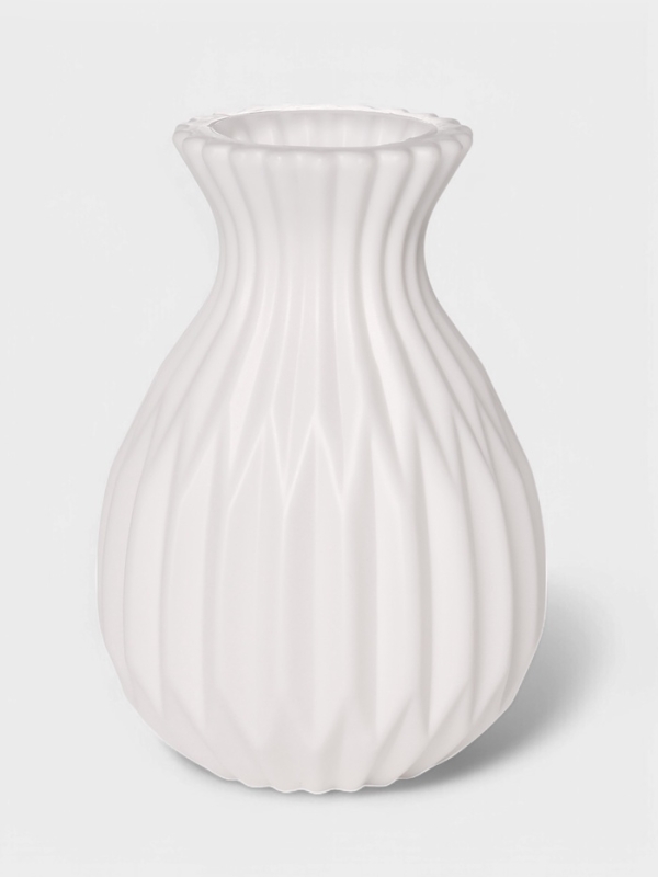 Ваза для цветов Relief, пластик, 11.5×8×17 см, белая Ваза для цветов Relief, пластик, 11.5×8×17 см, белая