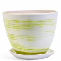 Горшок цветочный поддоном  8 л,  керамика, Тропики (М)