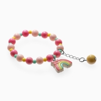Браслет детский "Выбражулька" бусина на цепочке и радуга, цветной