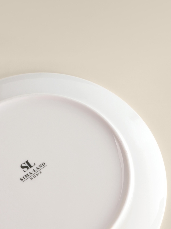 Тарелки SL Home &laquo;Уроки испанского: &iexcl;Hasta ma&ntilde;ana - Buenos dias&raquo;, d=22 см, набор 2 шт., фарфор, белые, фиолетовые