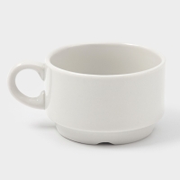 Чашка фарфорвая &laquo;Белая&raquo;, 170 мл, d=8,3 см, штабелируемая