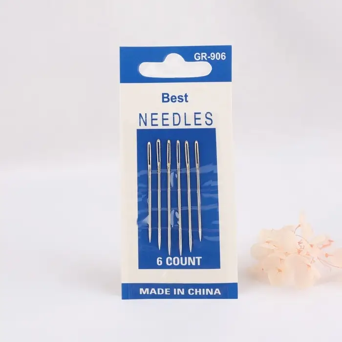 Иглы швейные для гобелена, d=1.1 мм, 4.3-4.8 см, с золотым ушком, 6 шт.