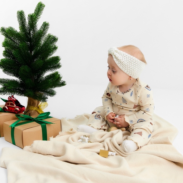 Костюм (джемпер и брюки) Крошка Я "Новогодние игрушки", рост 74-80 см