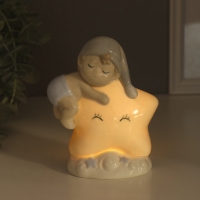 Сувенир керамика свет "Малыш в голубом колпаке на звёздочке" 6х10,5х12,5 см