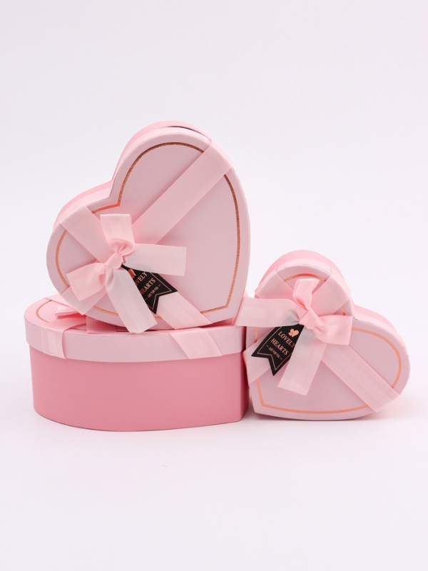 Набор коробок 3 в 1 сердца 22 х 20 х 9;  18.5 х 17 х 7.5; 1 6 х 14 х 6 см