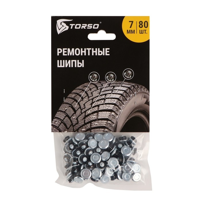 Ремонтные шипы TORSO, 12-7-2ТР, 7 мм, 80 шт Ремонтные шипы TORSO, 12-7-2ТР, 7 мм, 80 шт