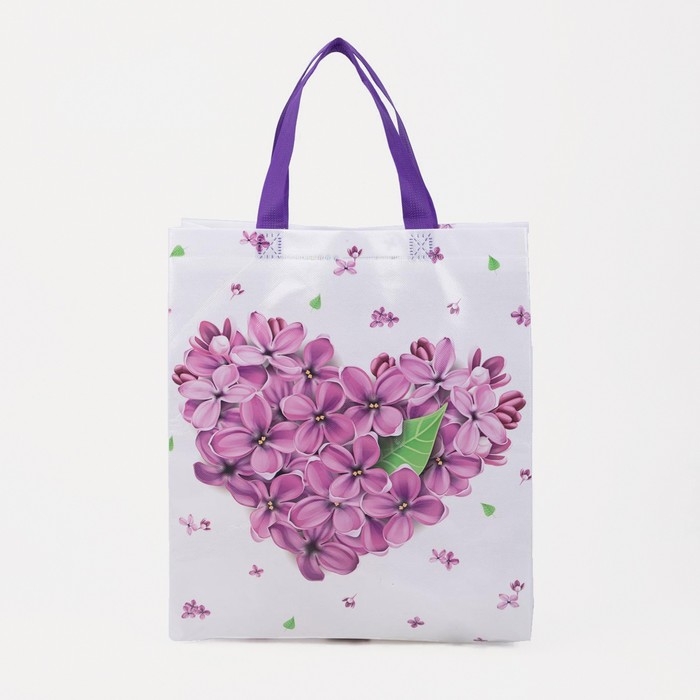 Сумка хозяйственная без застёжки, цвет фиолетовый